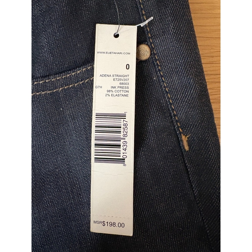 $198 Value Elie Tahari Adena Straight Leg Dark Wash Jeans - New With Tags - Picture 8 of 10
